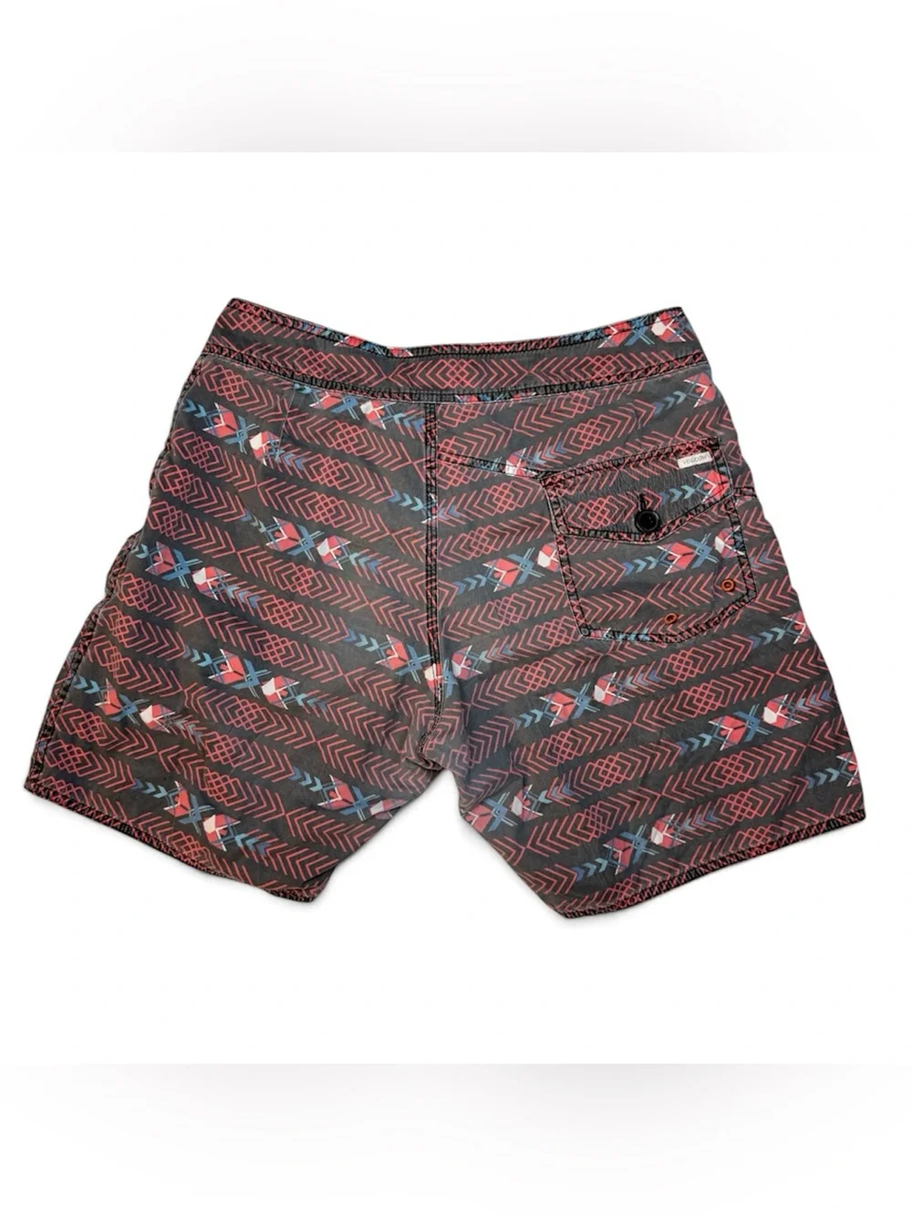 Y2K Volcom Cinch Fly Boardshorts Sz 29 Surf Geometric Print Swim Trunks Vintage